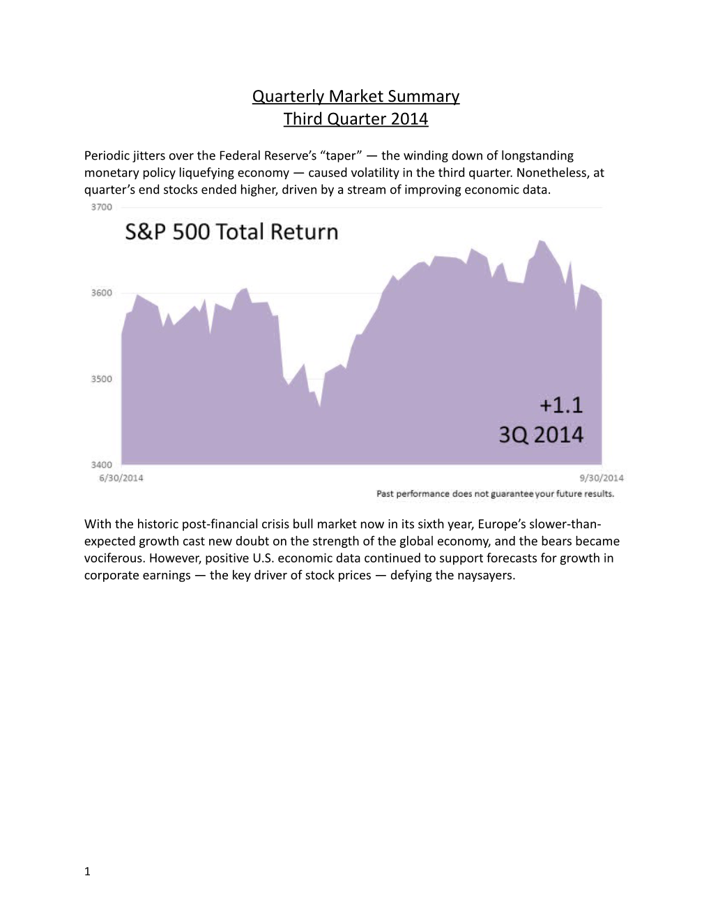 Quarterly Market Summary