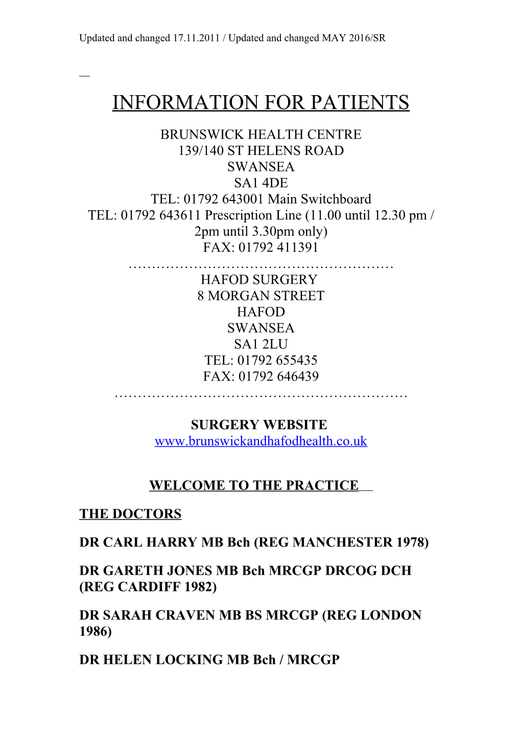 Brunswick Health Centre Hafod Surgery