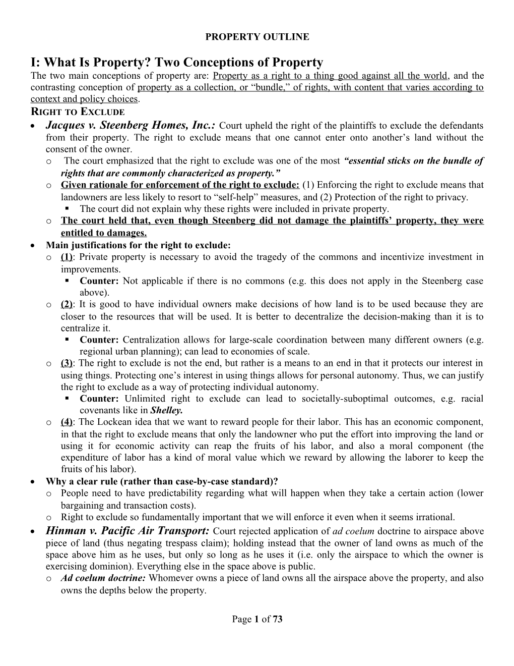 I: What Is Property? Two Conceptions of Property