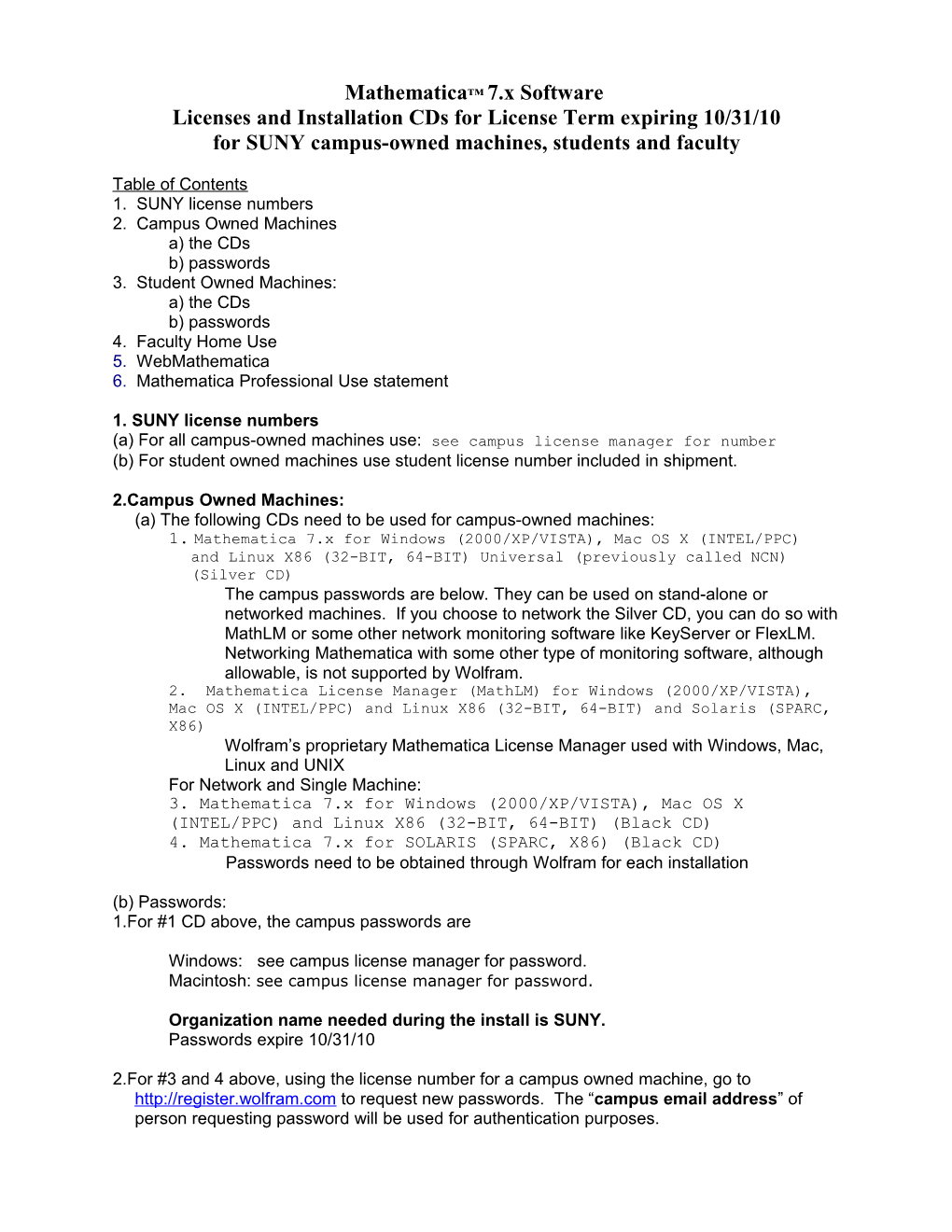 Mathematica Software Authentication Process