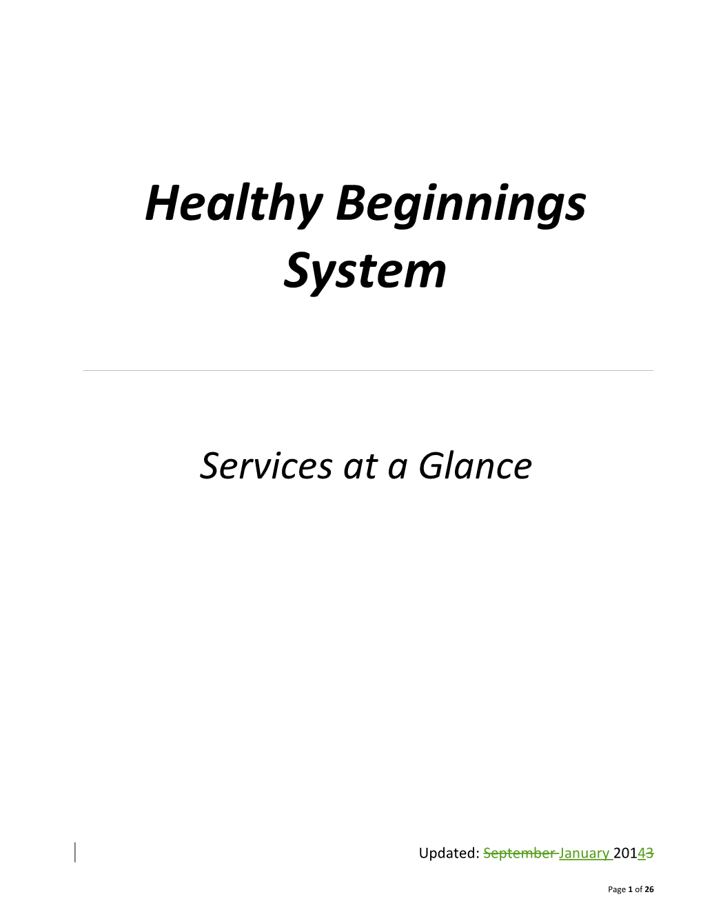 Healthy Beginnings Program