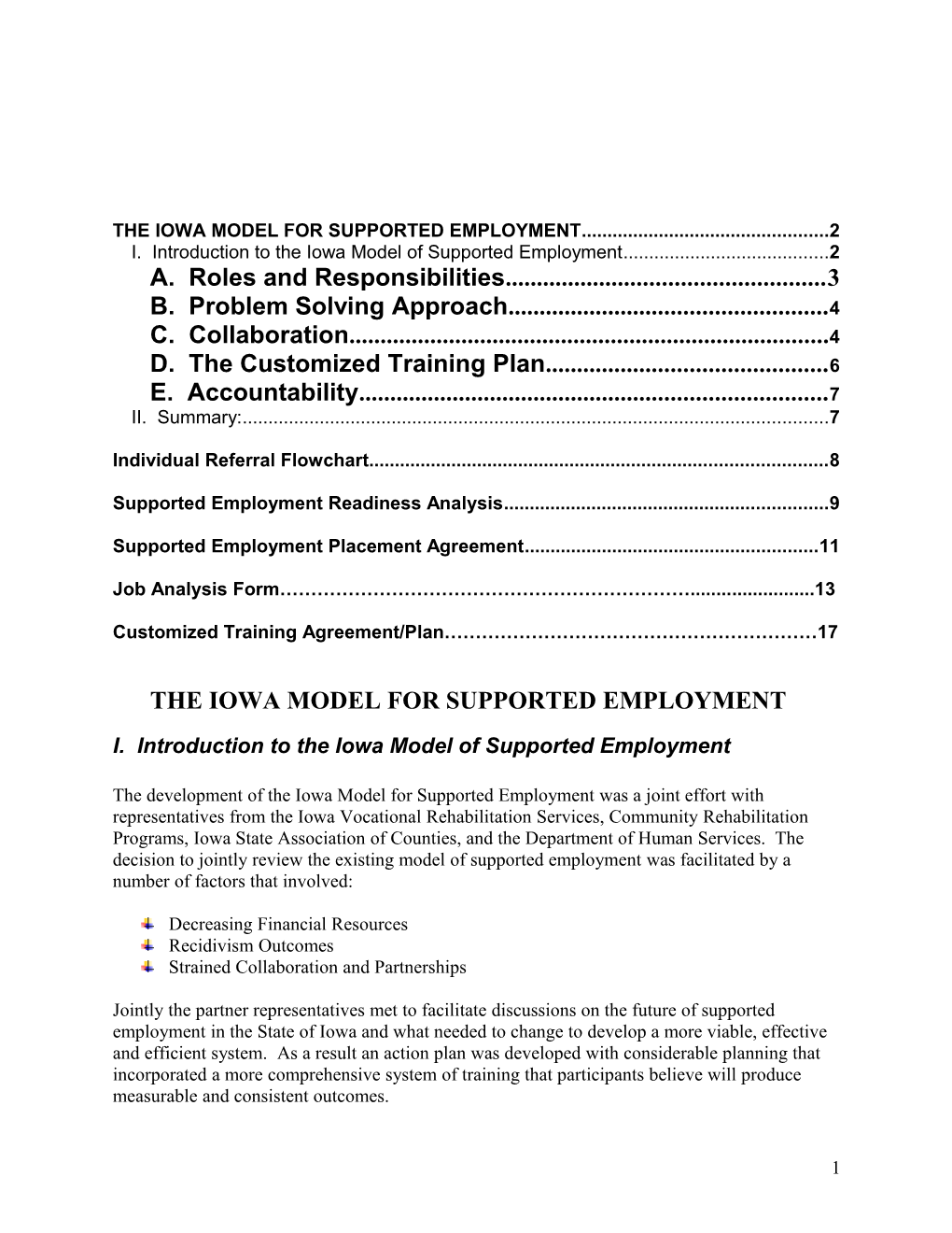 The Iowa Model for Supported Employment