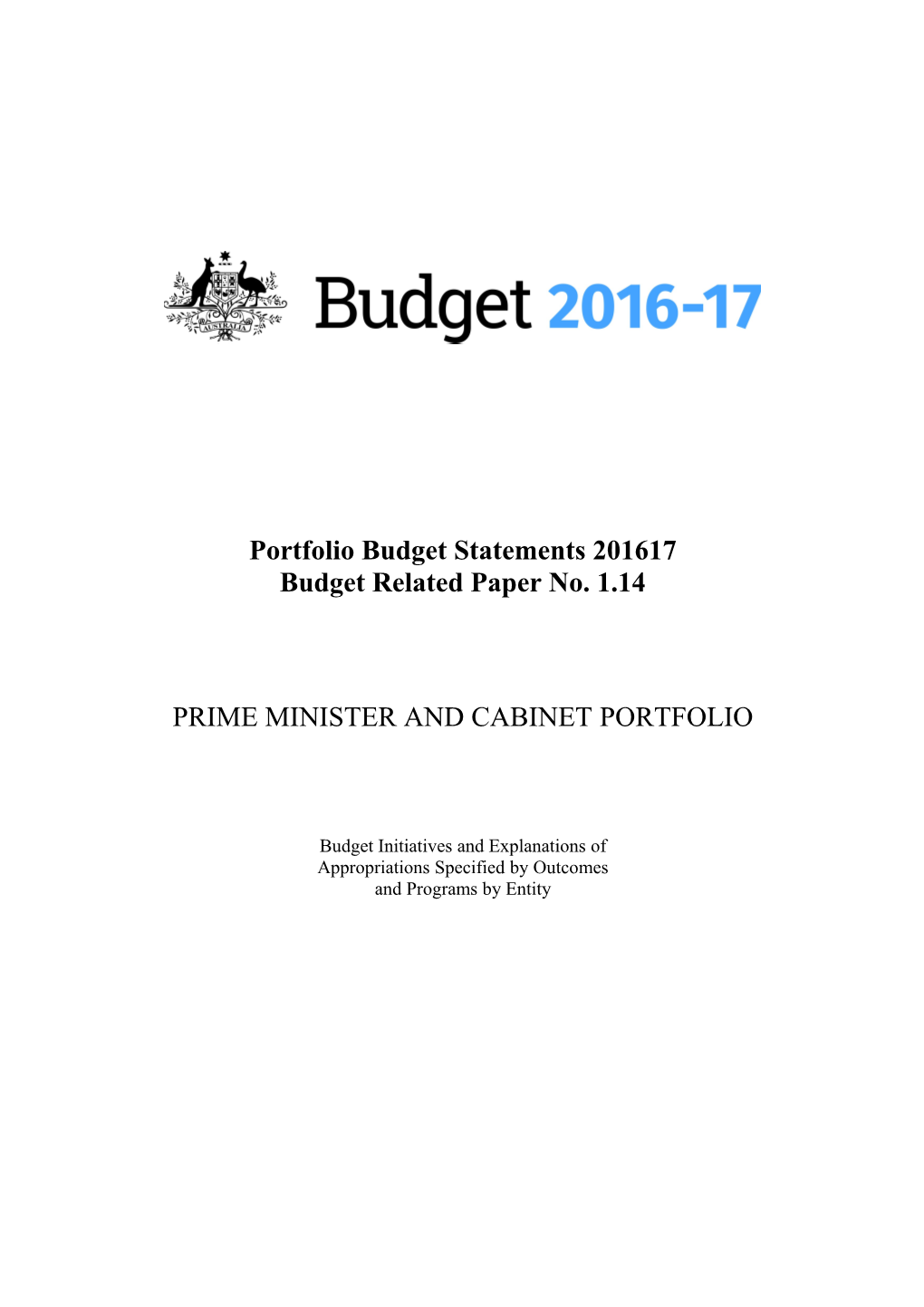 Portfolio Budget Statements 2016-17
