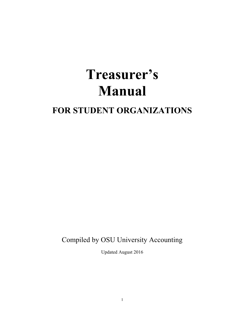 Student Organization Treasurer's Manual