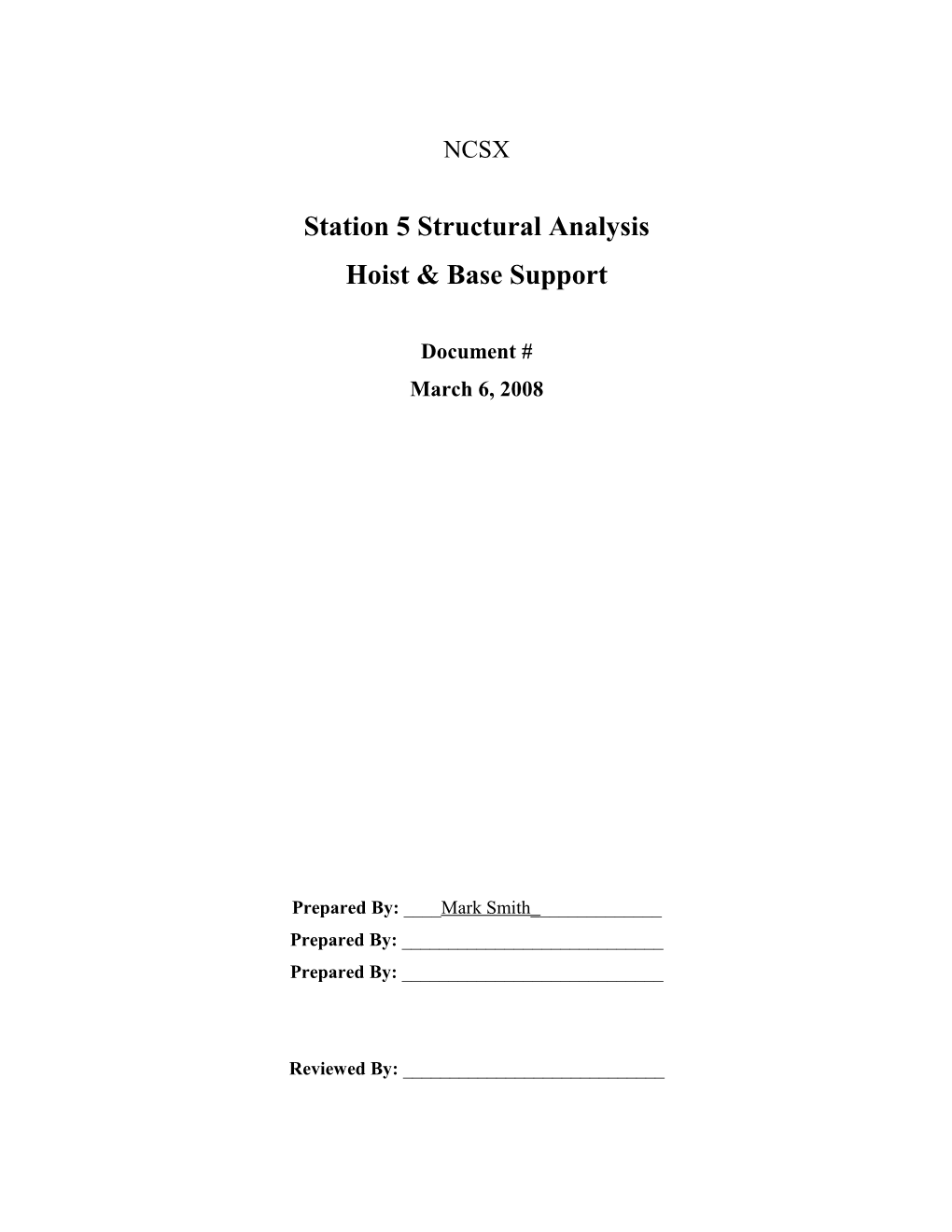 Station 5 Structural Analysis