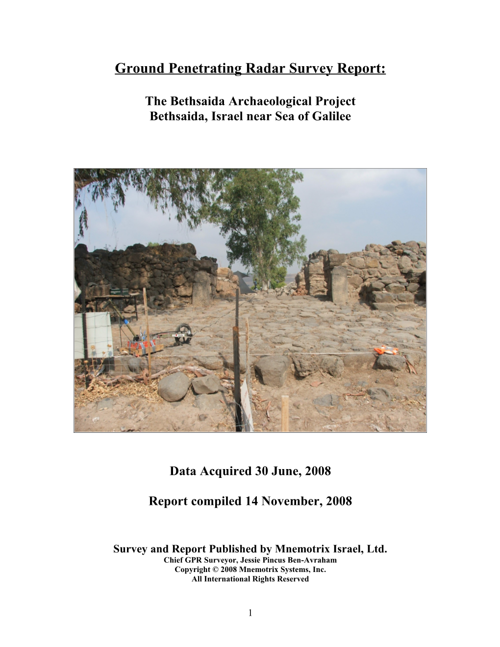Bethsaida Archaeological Report