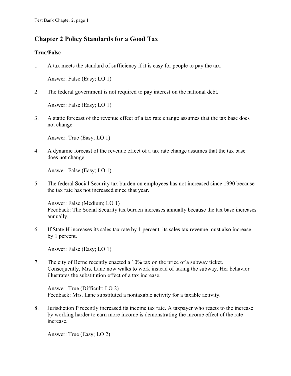 Chapter 2 Policy Standards for a Good Tax