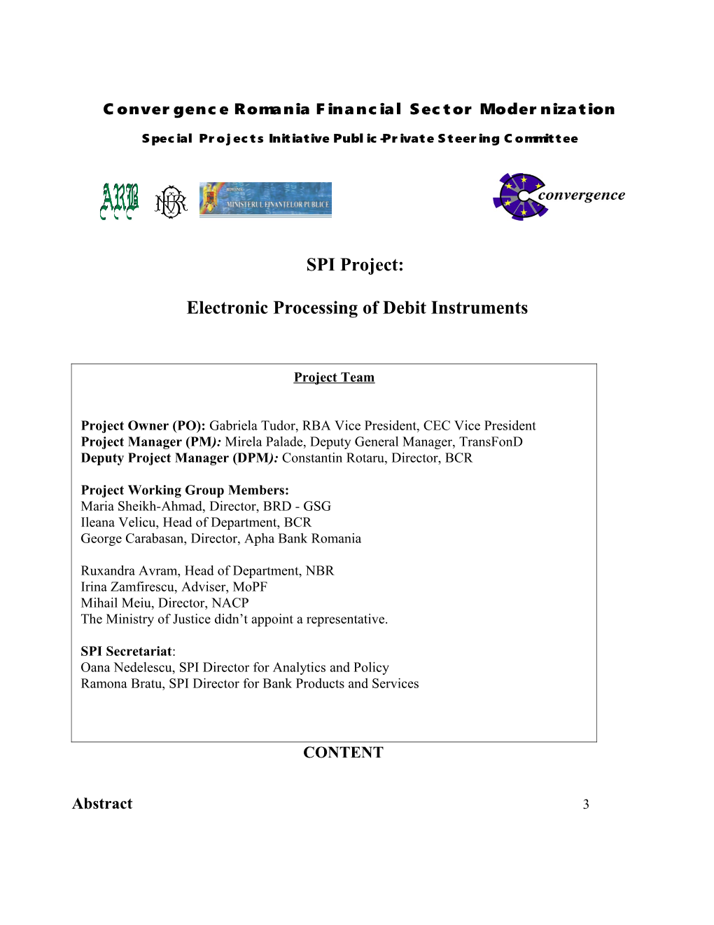 Electronic Processing of Debit Instruments