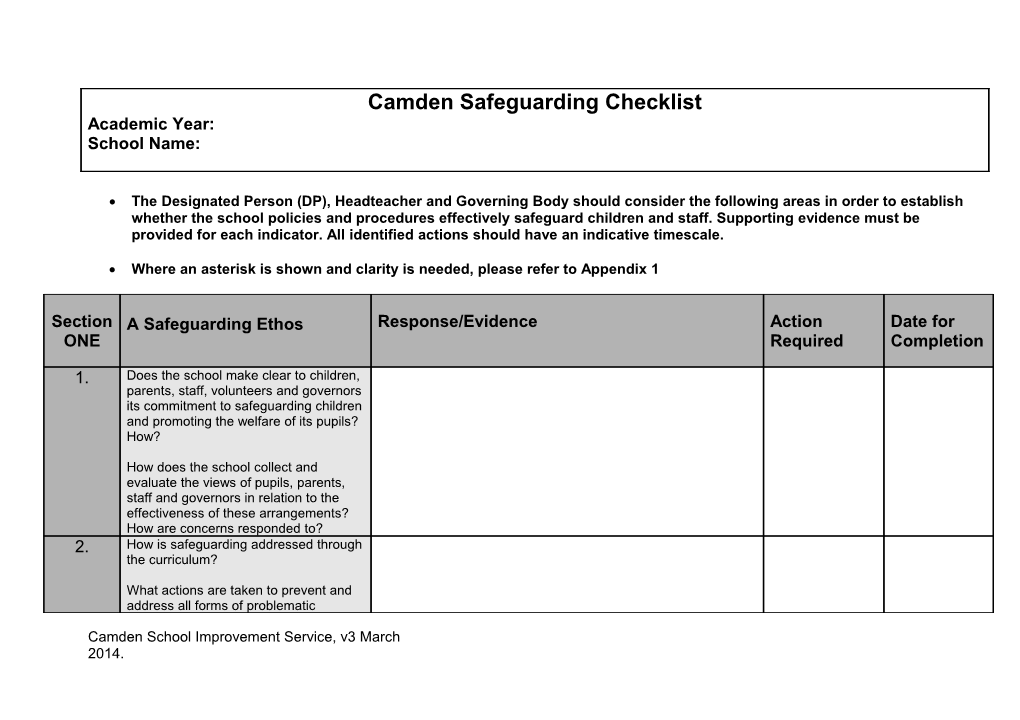 Designated Senior Person/S for Child Protection