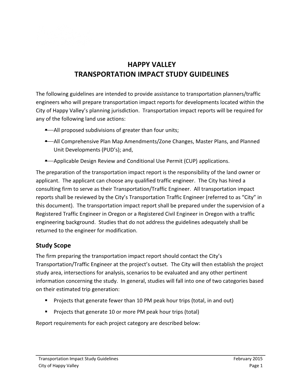 Transportation Impact Study Guidelines