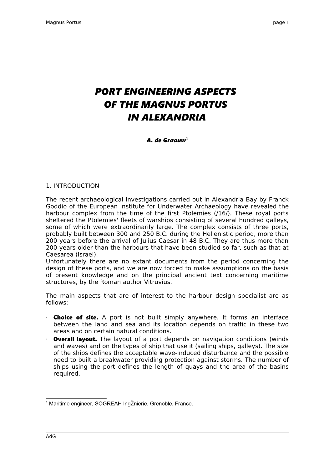 Port Engineering Aspects