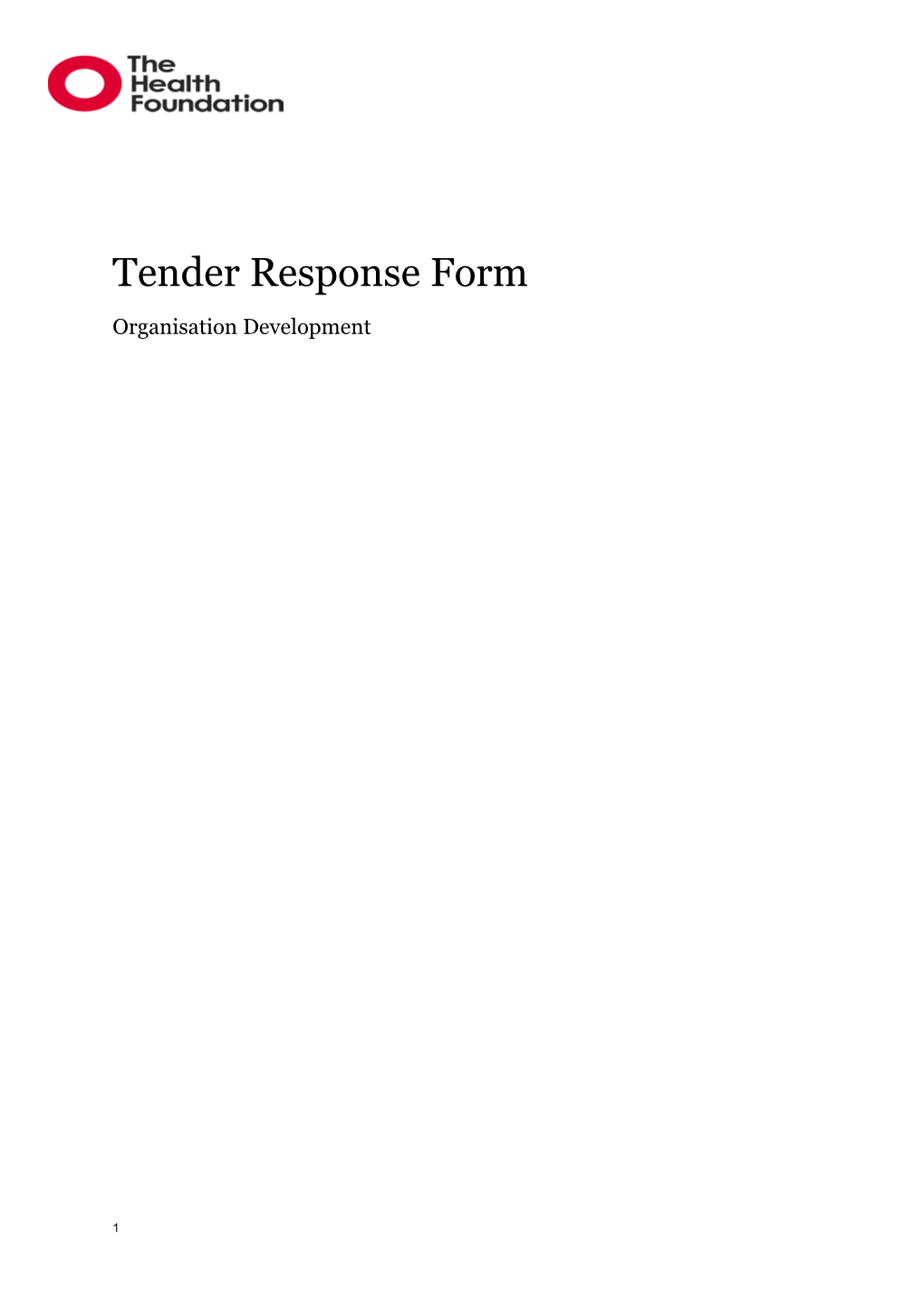 Tender Response Form