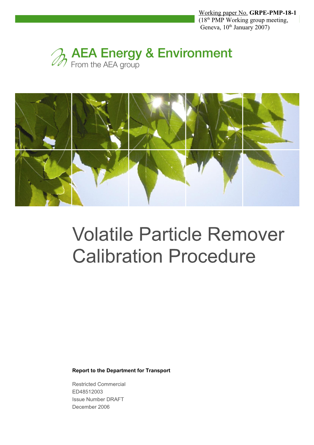 Restricted Commercialvpr Calibration Procedure