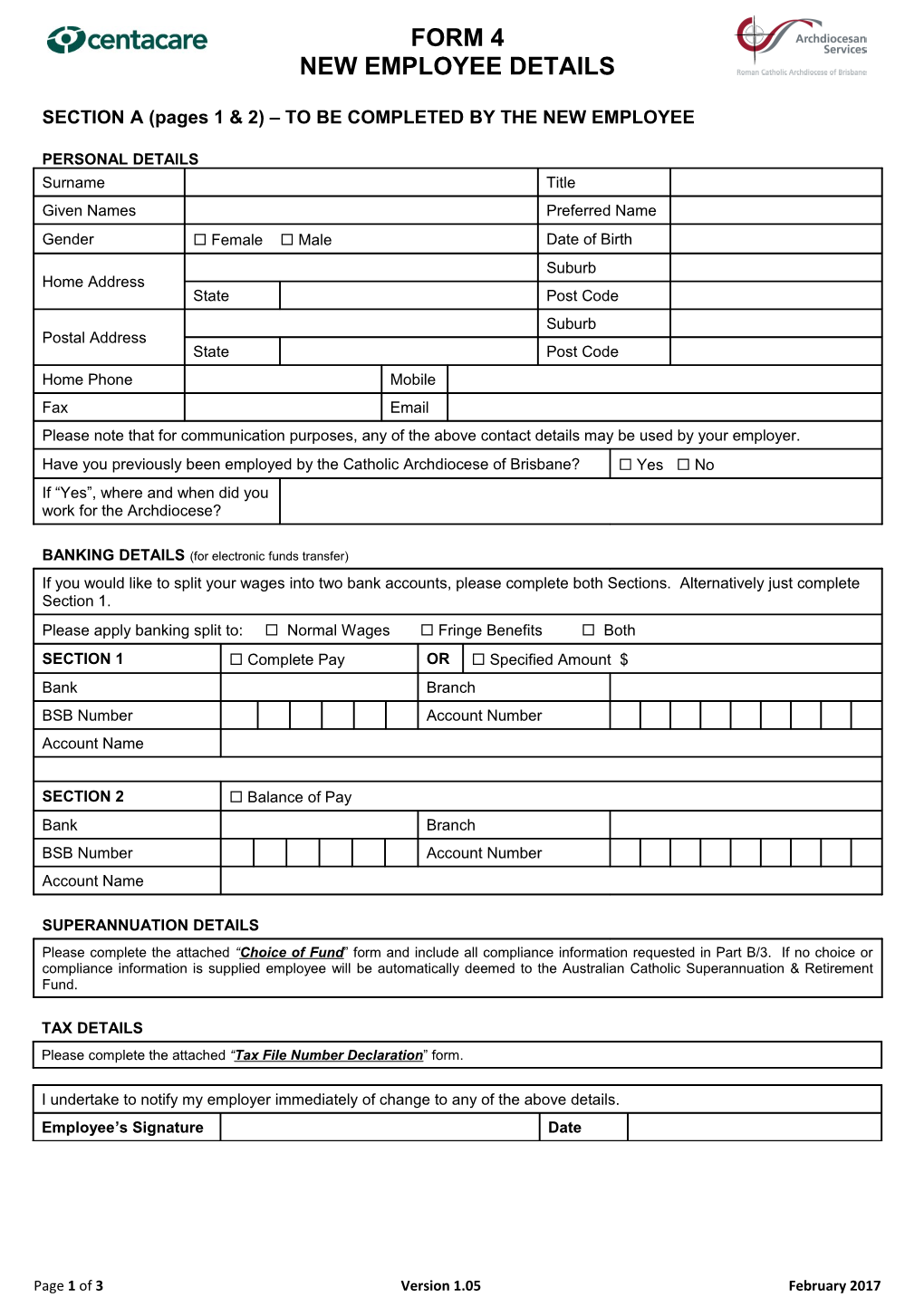 New Employee Details Form