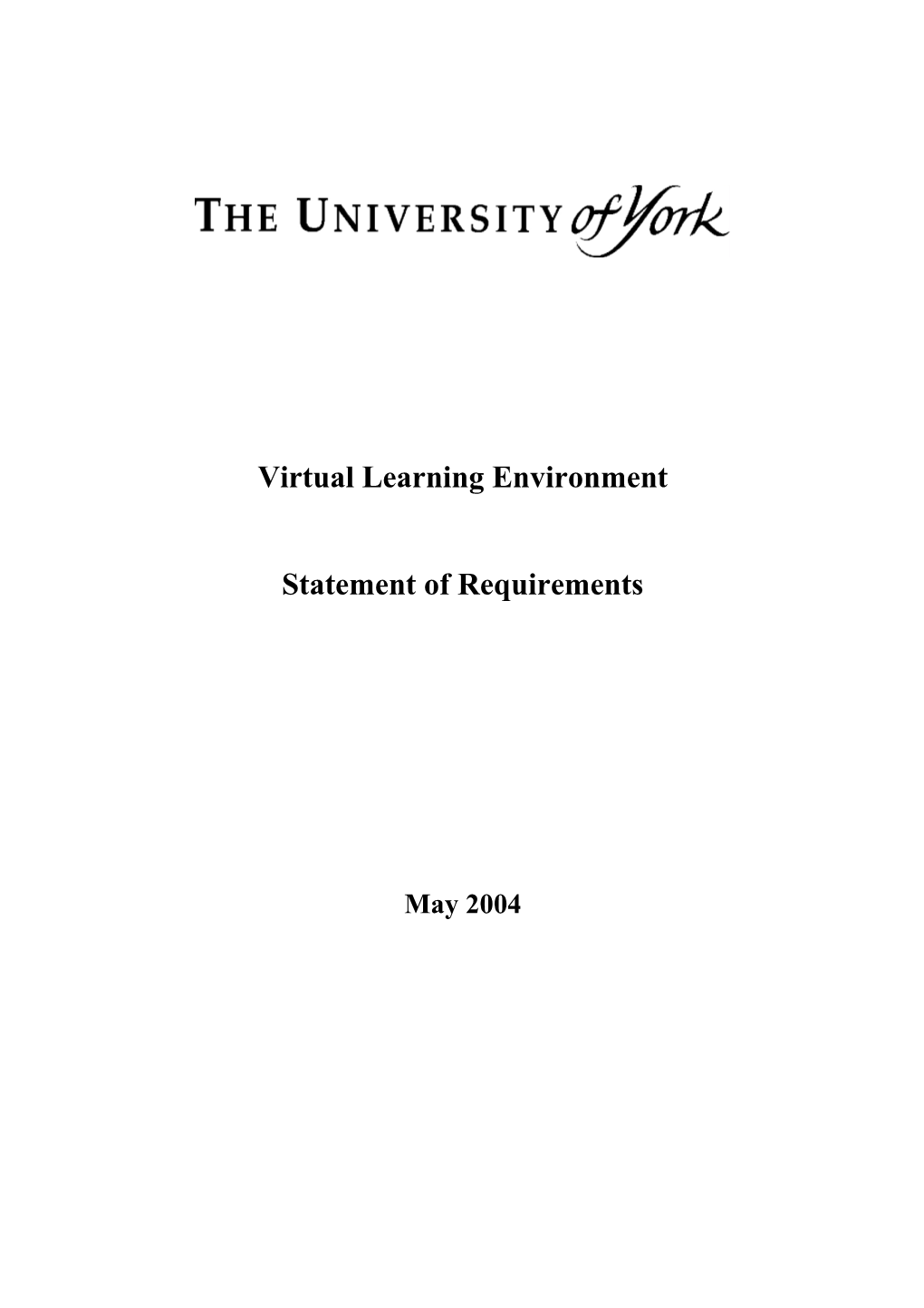 Virtual Learning Environment System Specification