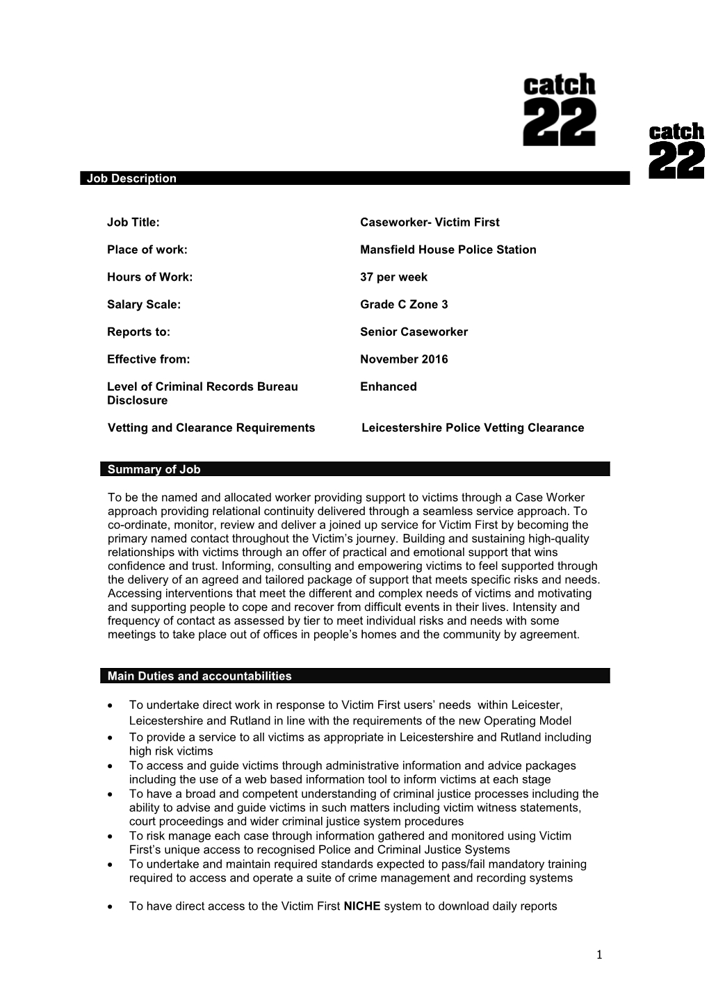 Vetting and Clearance Requirements Leicestershire Police Vetting Clearance