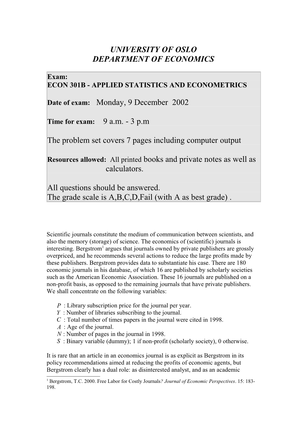 Econ 301B - Applied Statistics and Econometrics