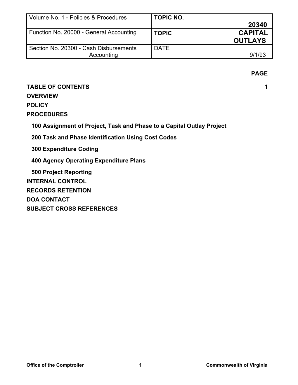 CAPP Manual - 20340 - Cash Disbursements Accounting, Capital Outlays