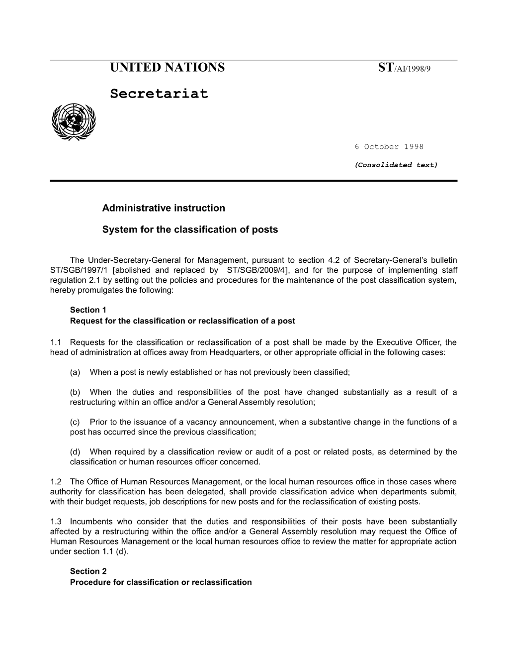 System for the Classification of Posts