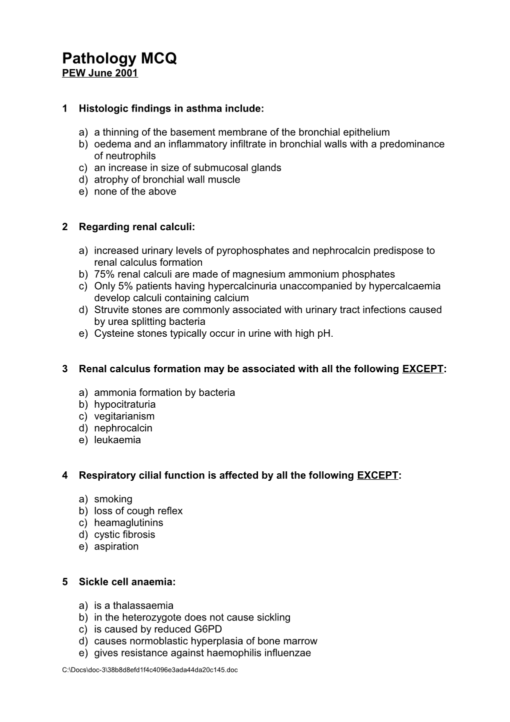 1Histologic Findings in Asthma Include