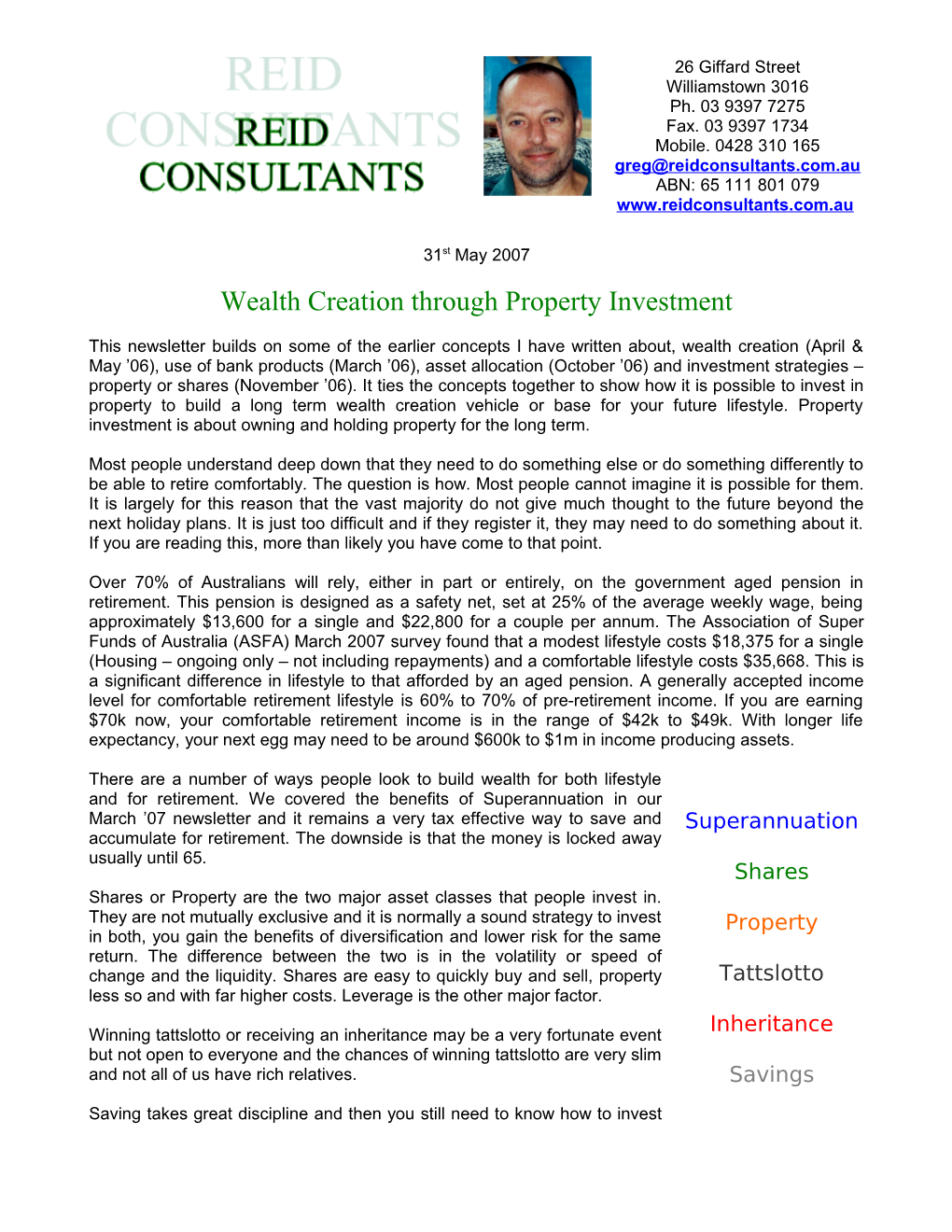 Wealth Creation Through Property Investment