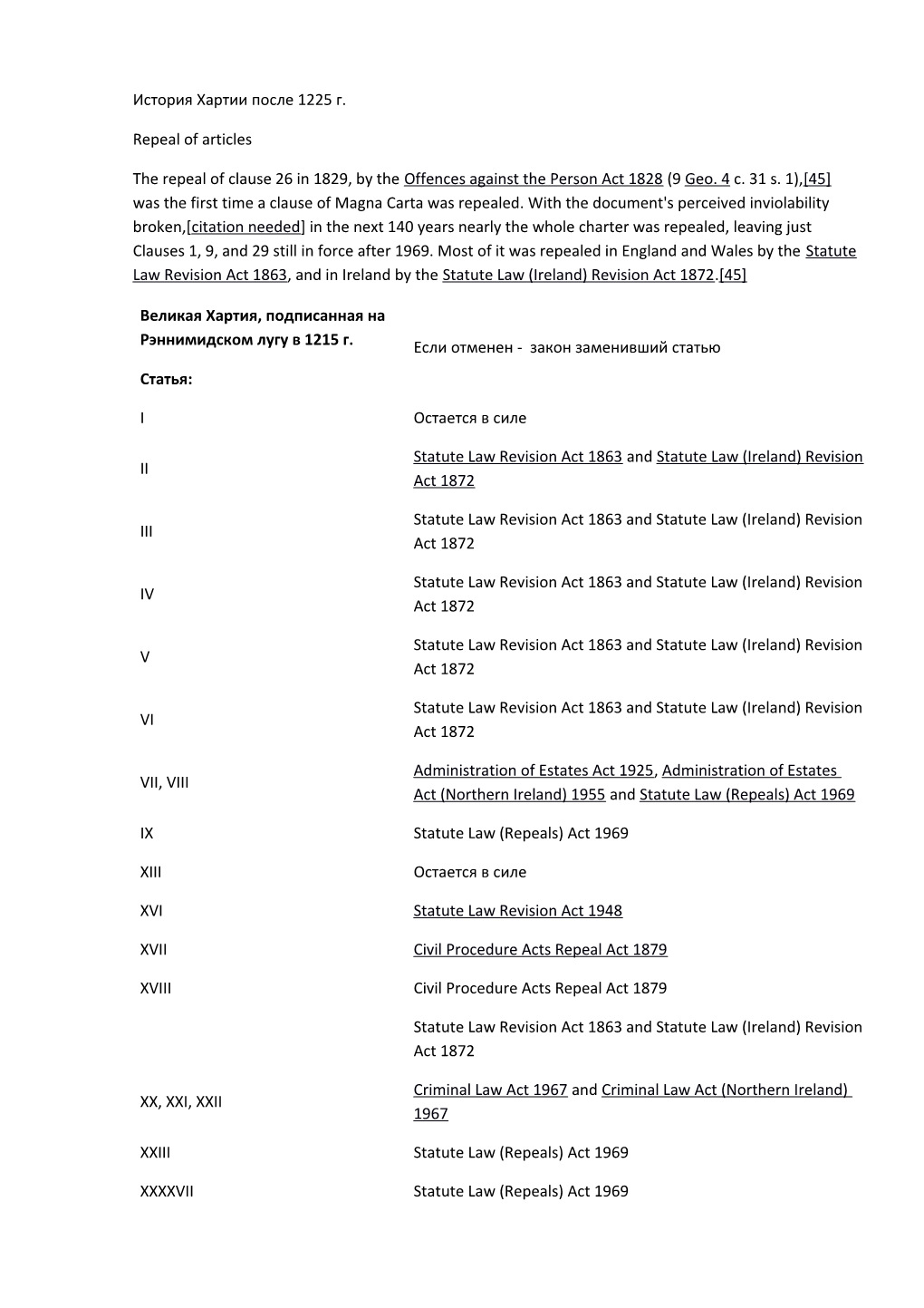 The Repeal of Clause 26 in 1829, by the Offences Against the Person Act 1828 (9 Geo. 4