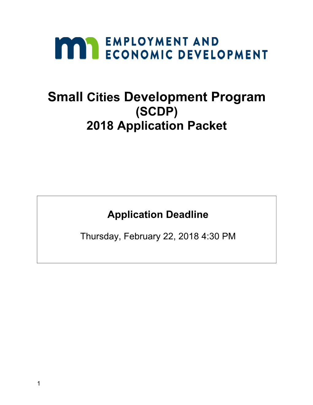 Small Cities Development Program(SCDP)