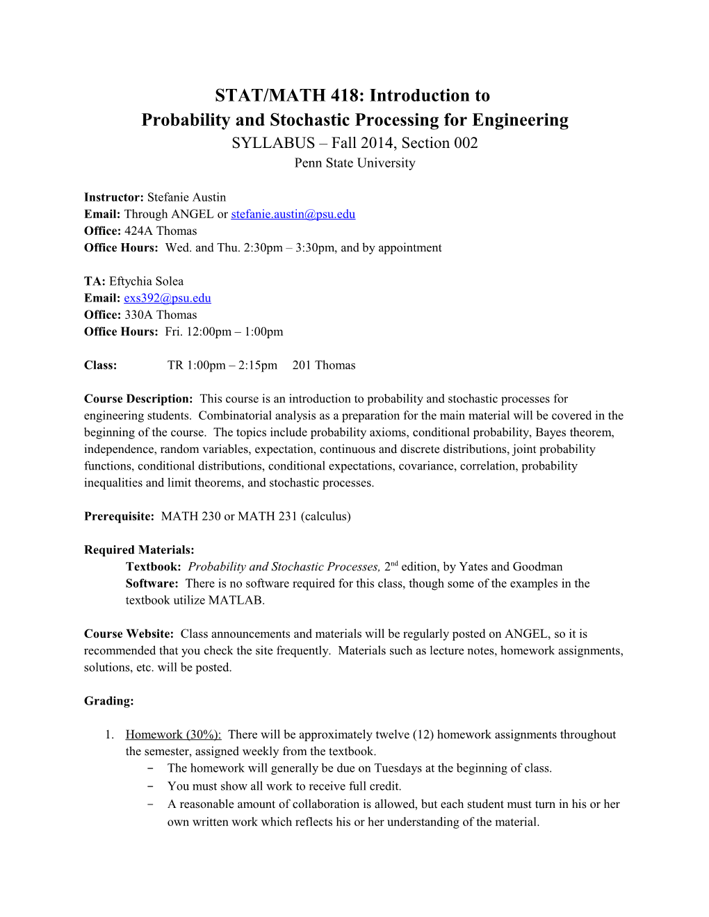 Probability and Stochastic Processing for Engineering