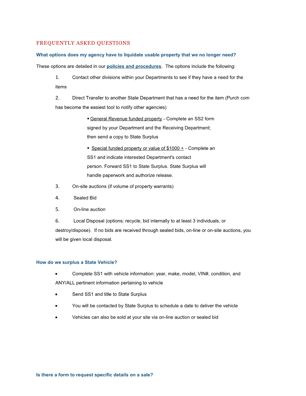 What Options Does My Agency Have to Liquidate Usable Property That We No Longer Need?