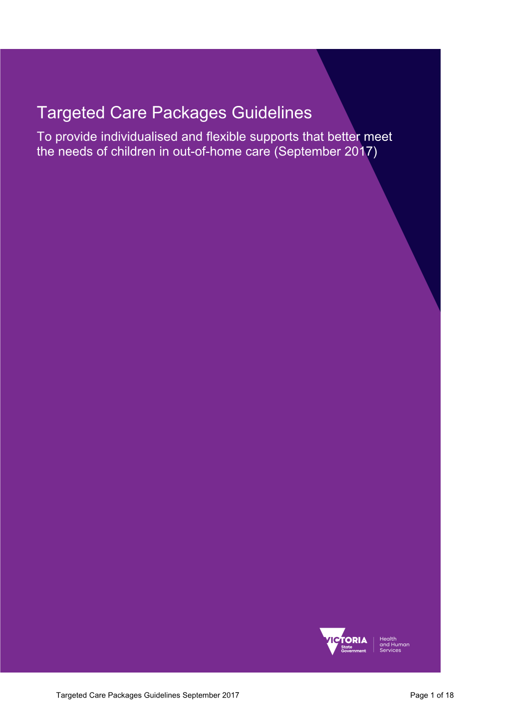 Targeted Care Packages Guidelines - September 2017