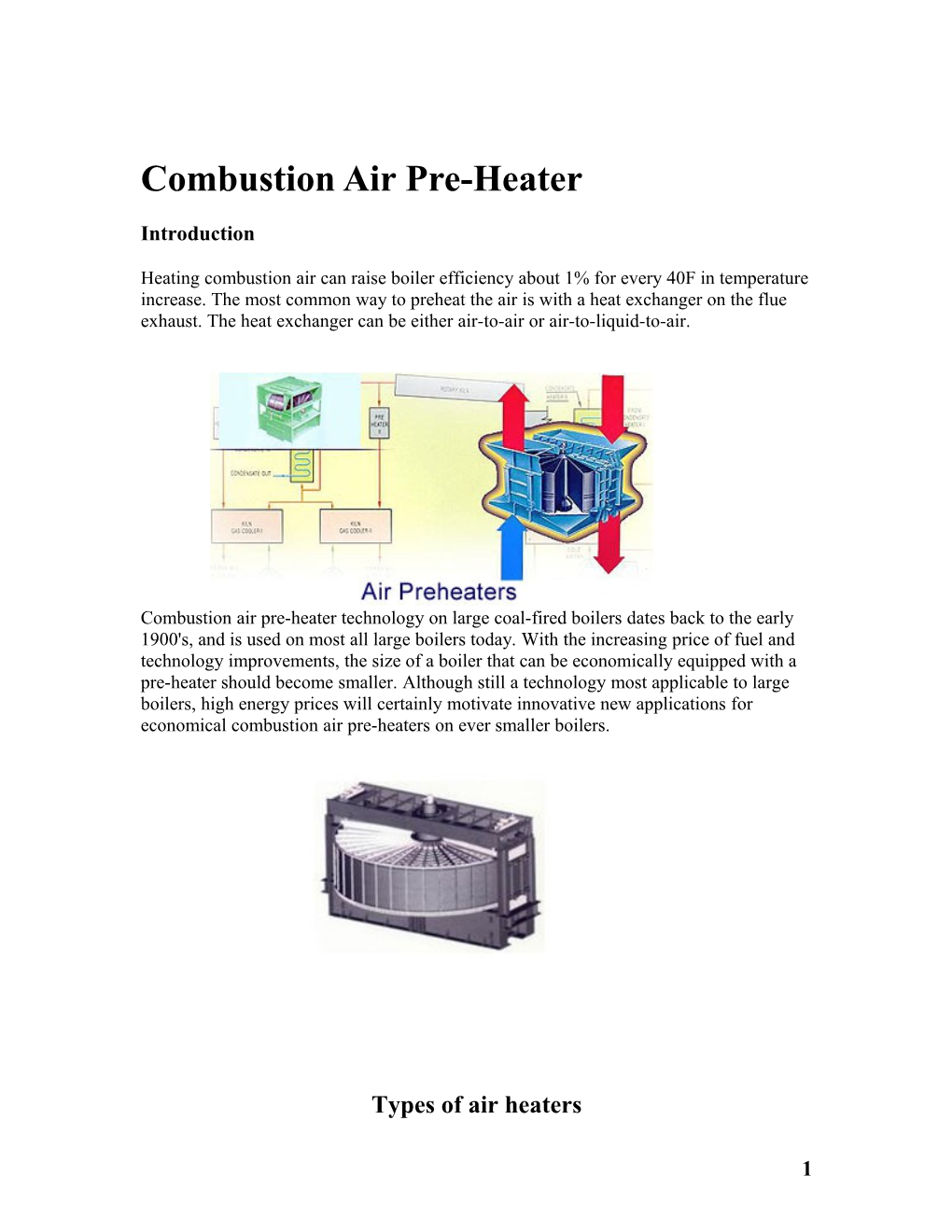 Combustion Air Pre-Heater