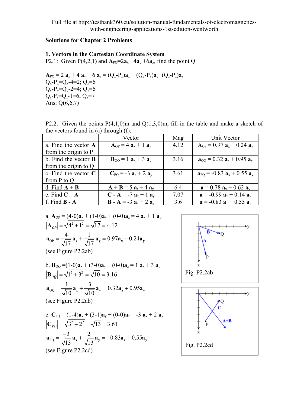 Solutions for Chapter 2 Problems