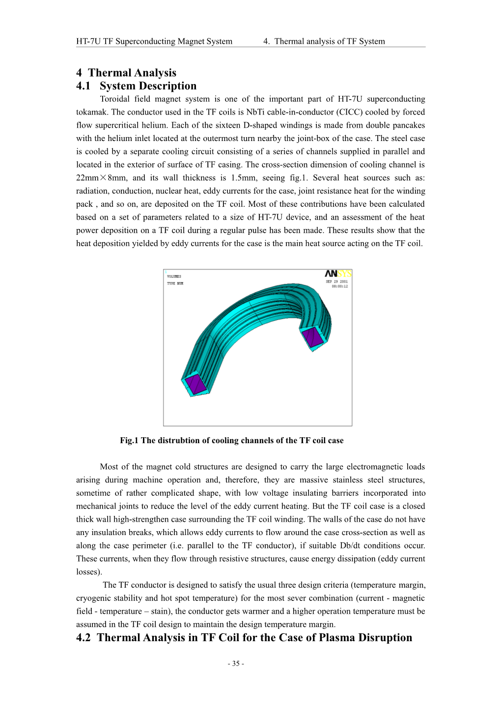 HT-7UTF Superconducting Magnetsystem 4. Thermal Analysis of TF System