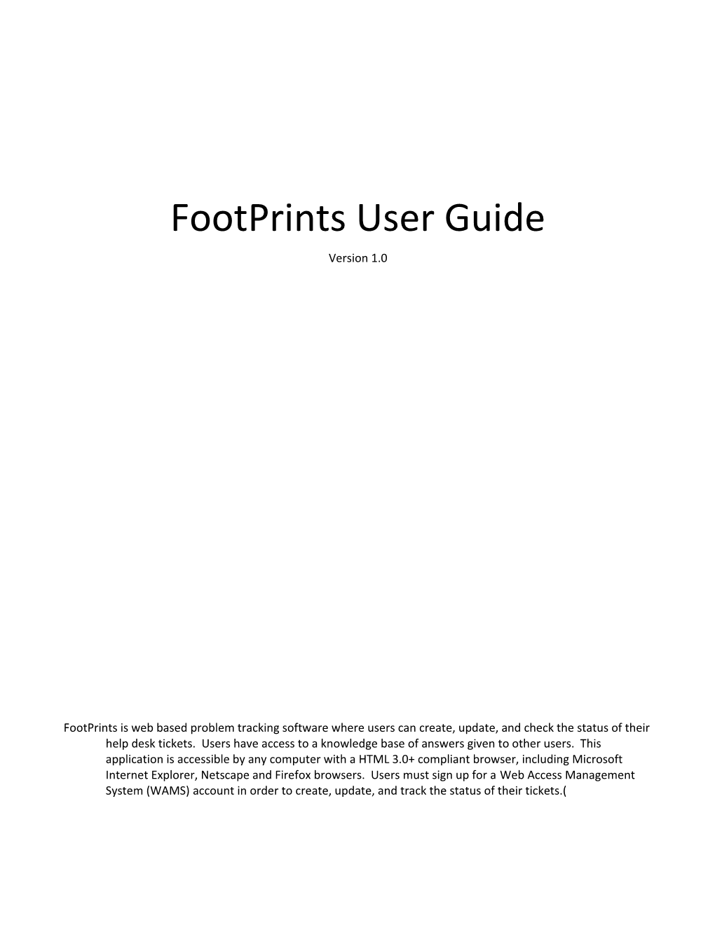 Footprints User Guide