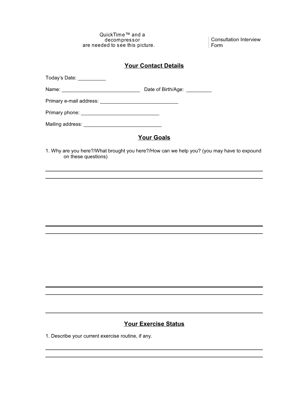Consultation Interview Form