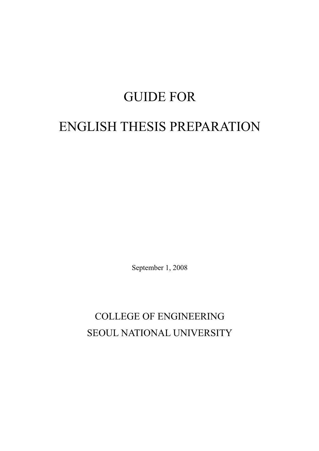 English Thesis Preparation