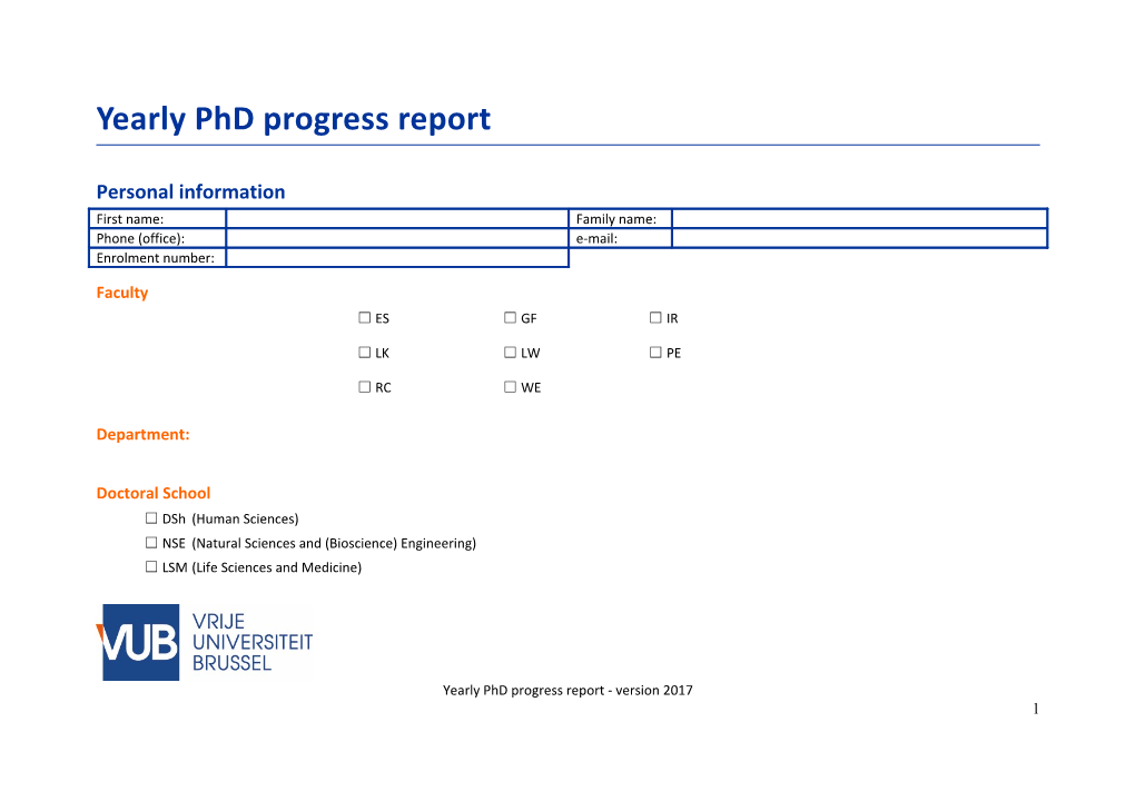 Yearly Phd Progress Report