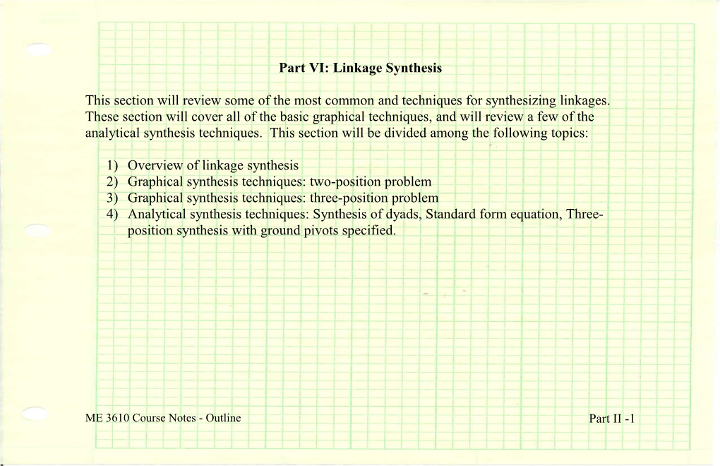 Part VI: Linkage Synthesis