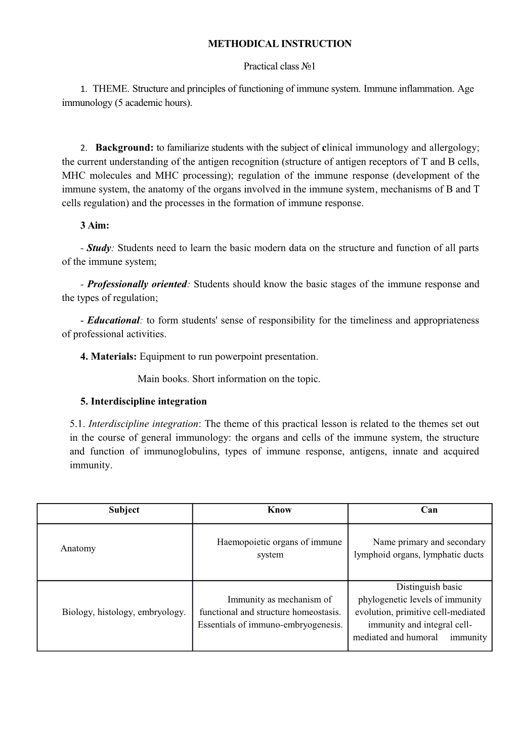 Methodical Instruction