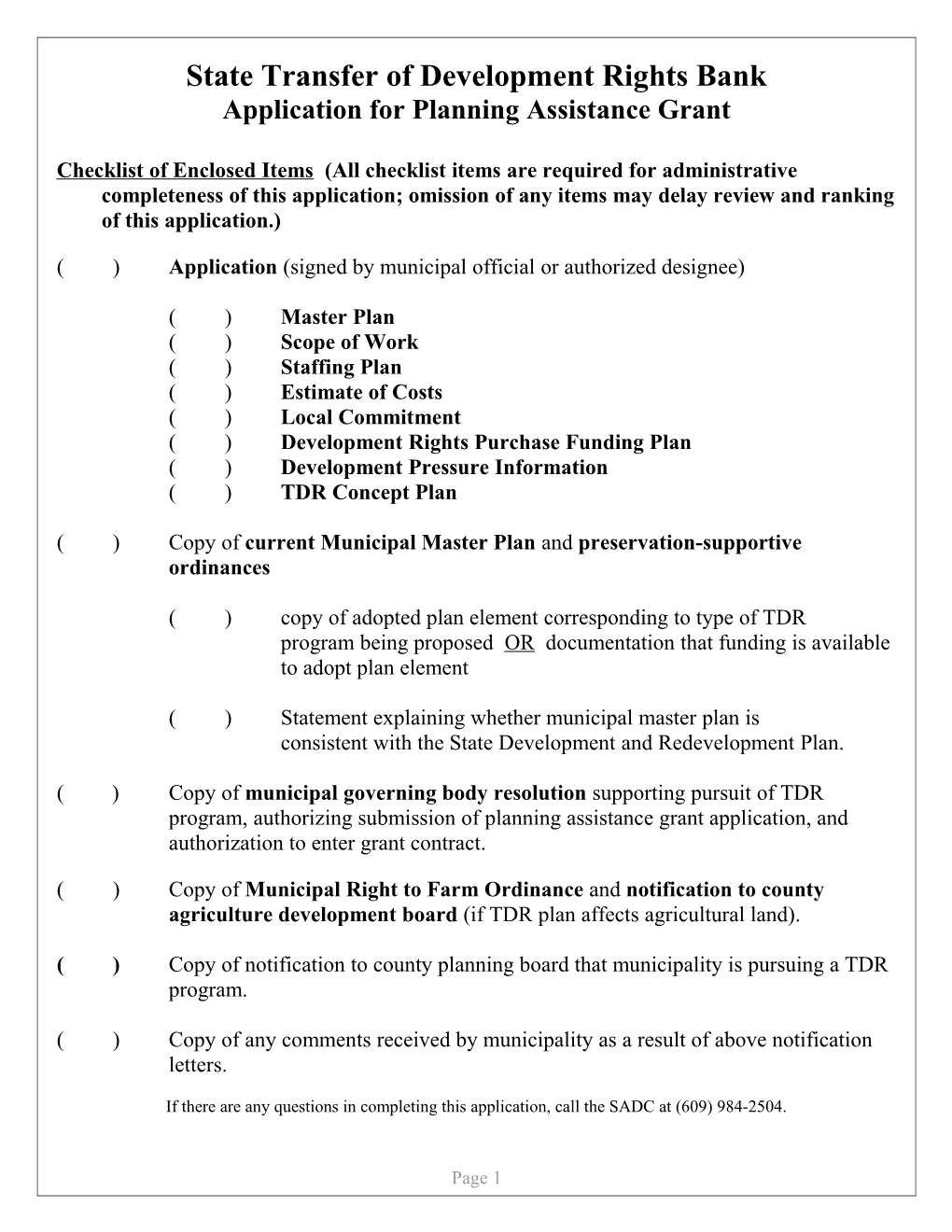 State Transfer of Development Rights Bank