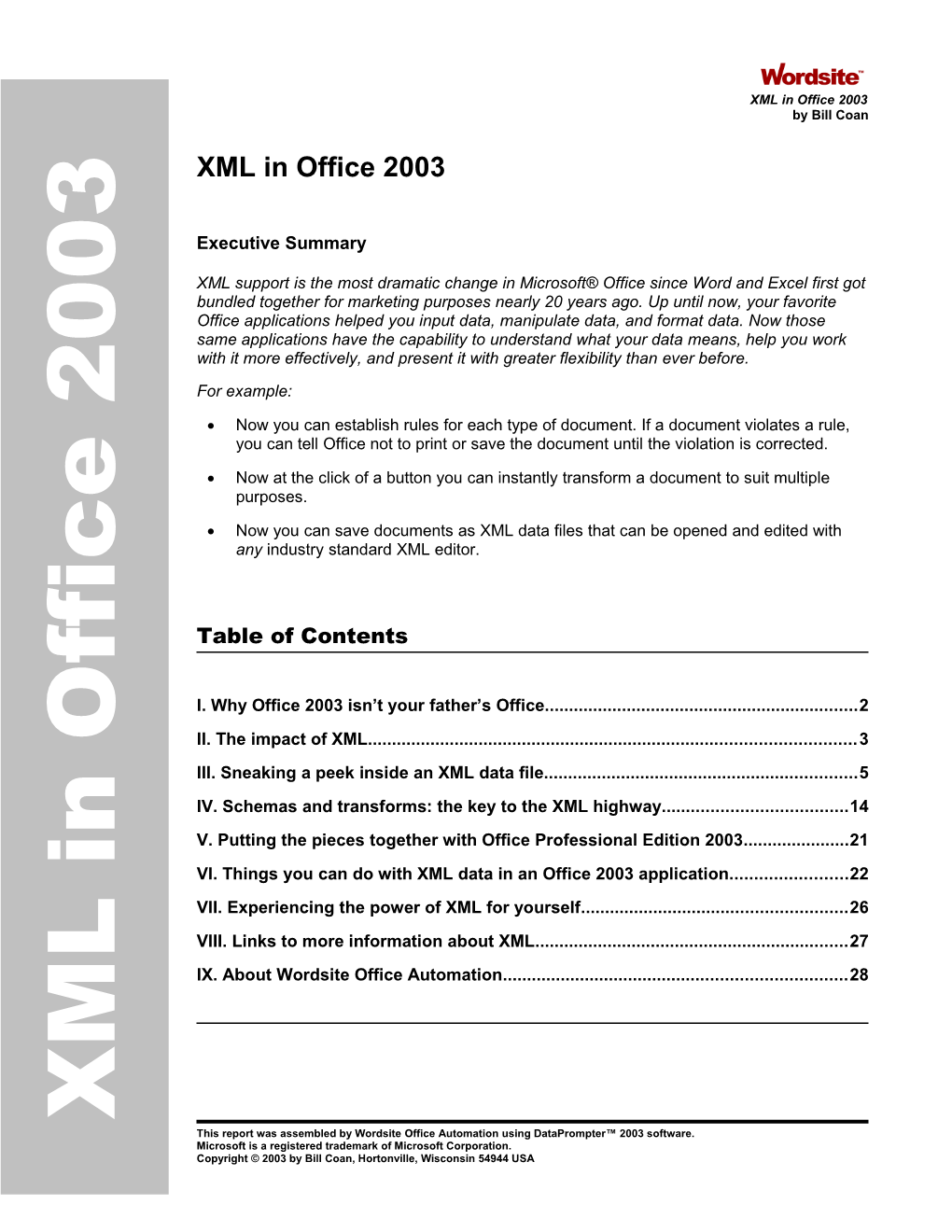 XML in Office 2003