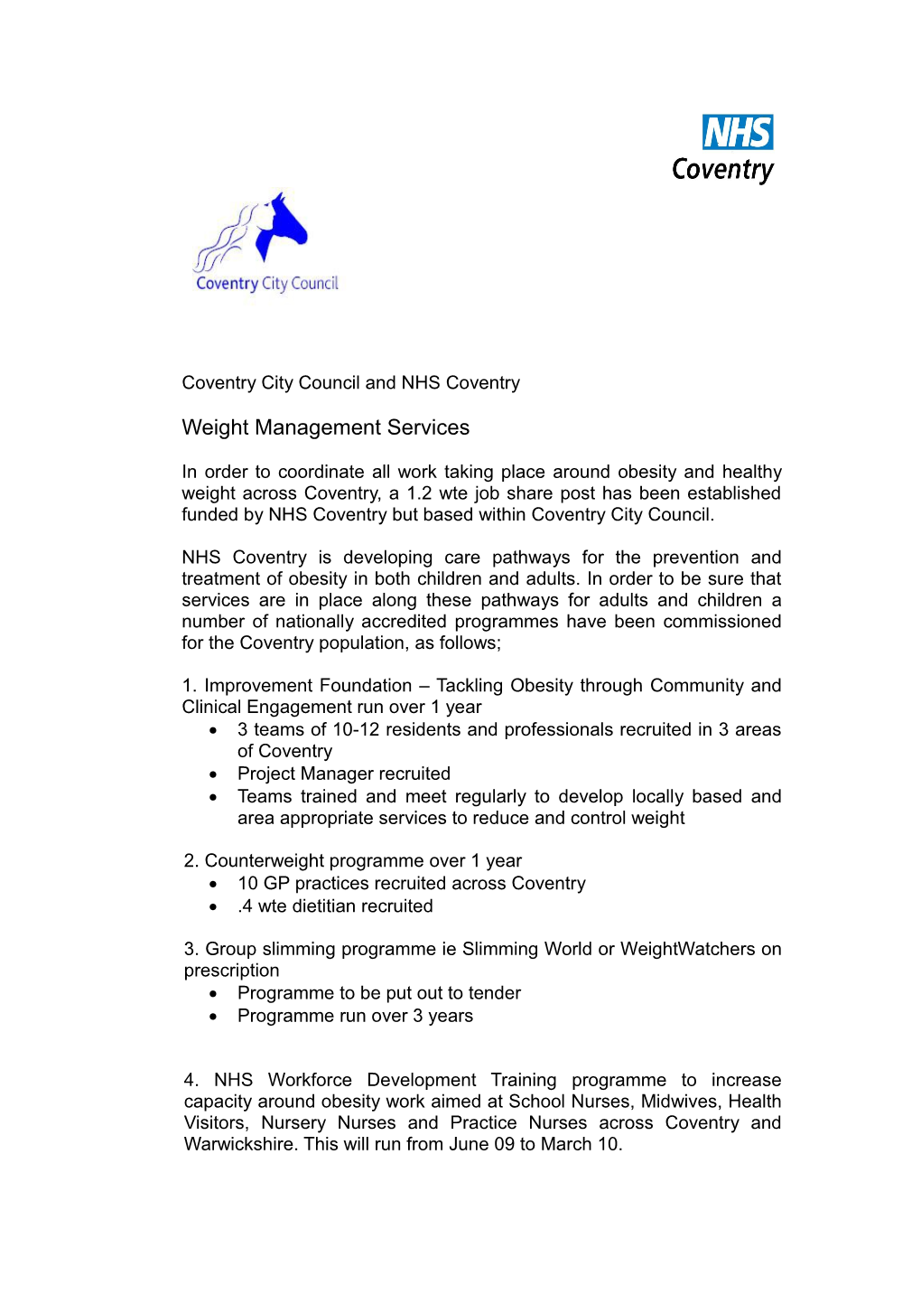 Coventry City Council and NHS Coventry