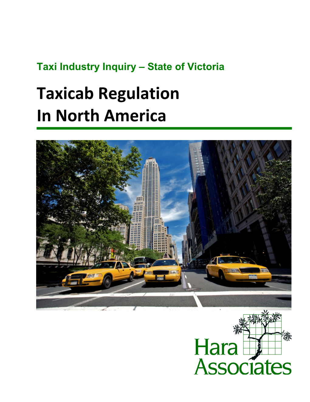 Hara Associates Taxicab Regulation in North America