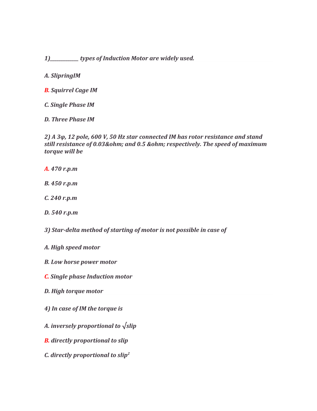 1)______Types of Induction Motor Are Widely Used