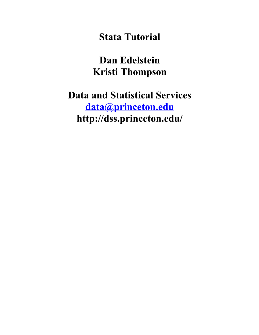 Data and Statistical Services