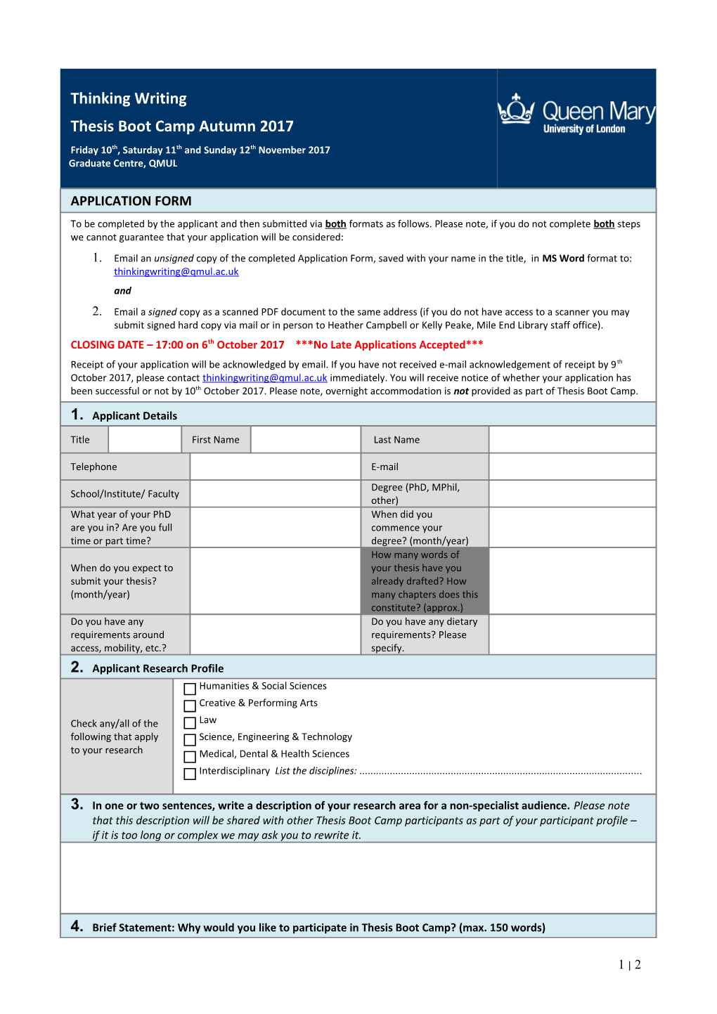 Early Career Research Development Program