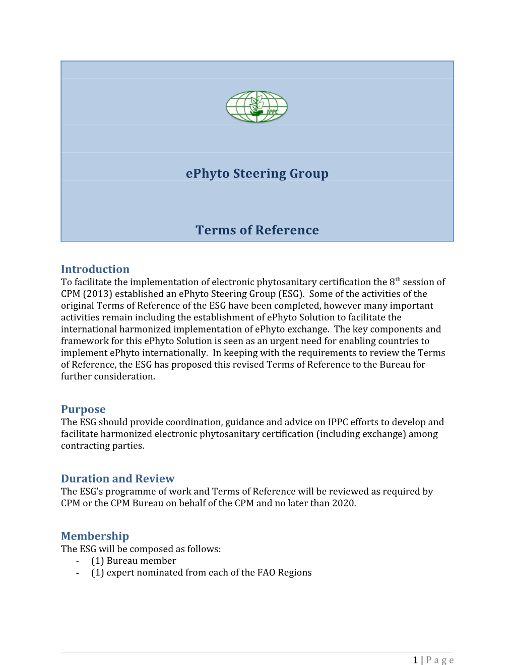 Ephyto Steering Group