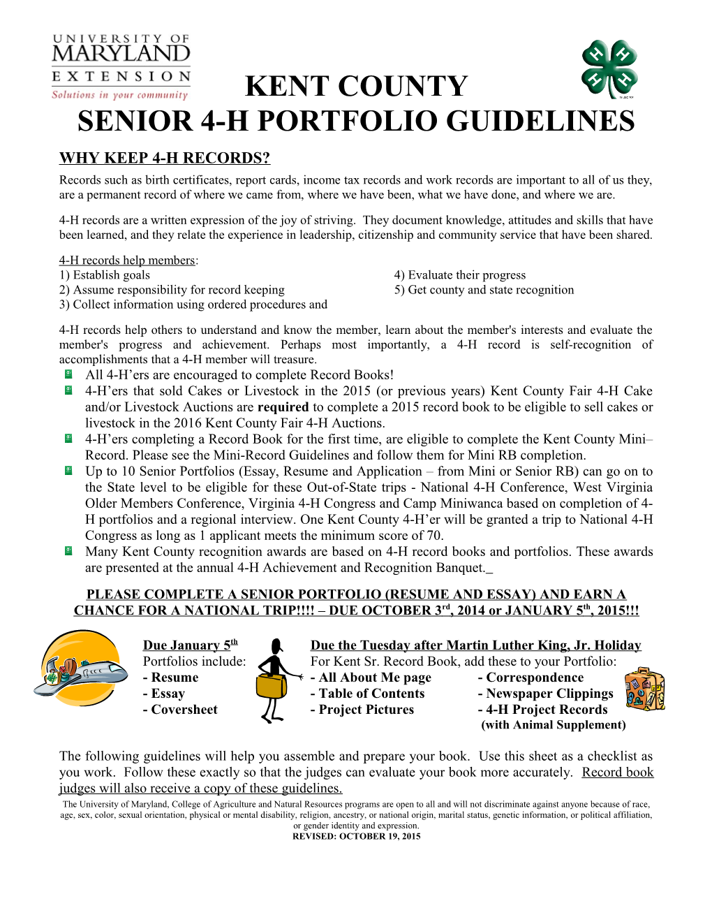 Senior 4-H Portfolio Guidelines