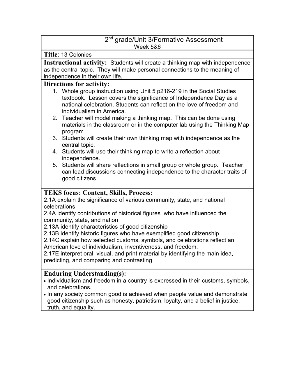 2Nd Grade/Unit 3/Formative Assessment