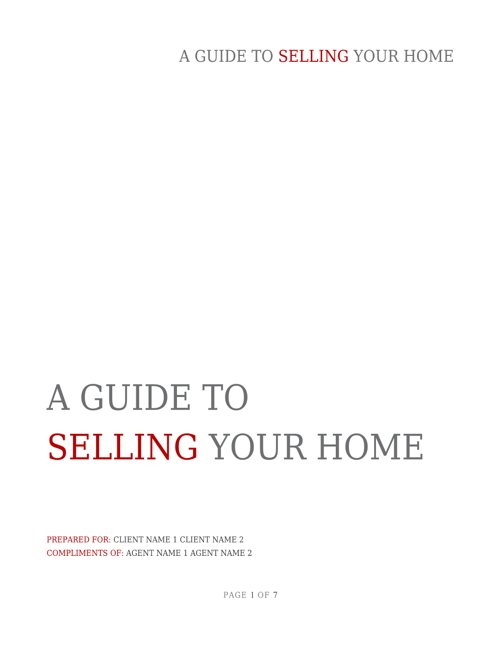 A Guide to Selling Your Home